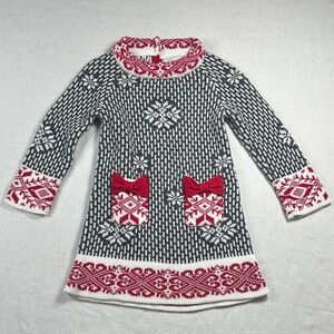 Heirlooms by Polly Flinders Knit Dress with Red Accents